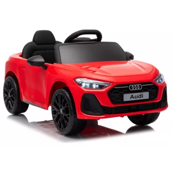 LEAN CARS Audi A5L HL788 červené 12V elektrické detské auto s diaľkovým ovládačom pre rodičov, EVA kolesami, LED svetlami, hudobným panelom, bezpečnostným pásom, ekokožená sedačka, pre deti od 3-6 rokov
