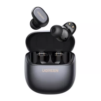 UGREEN WS220 TWS True Wireless Bluetooth 5.0 slúchadlá s nabíjacím puzdrom, dotykové ovládanie, IPX4 ochrana proti vode, vstavaný mikrofón, 16h celková výdrž batérie - čierne