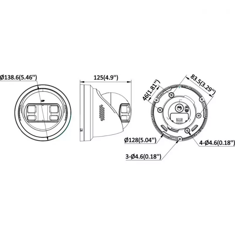 Hikvision DS-2CD2387G3P-LIS2UY/SL(180°)/O-STD čierna 8 MP panoramatická sieťová kamera