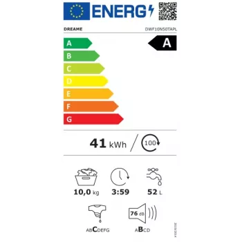 DREAME N5 práčka s predným plnením 8 kg 1400 ot/min energetická trieda A biela