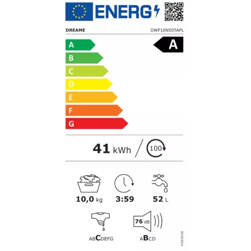 DREAME N5 práčka s predným plnením 8 kg 1400 ot/min energetická trieda A biela