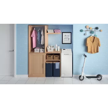 Indesit BTWS50400PLN práčka s horným plnením, 5 kg, 1000 ot/min, biela, energetická trieda E