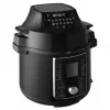 CONCEPT CK8000 multivarný hrniec s funkciou teplovzdušnej fritézy, 6L hrniec, 3,5L košík, 1500W, 10 programov, čierna/strieborná