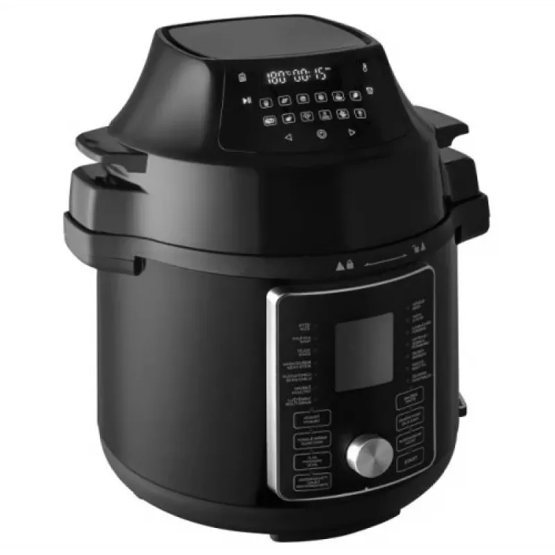 CONCEPT CK8000 multivarný hrniec s funkciou teplovzdušnej fritézy, 6L hrniec, 3,5L košík, 1500W, 10 programov, čierna/strieborná