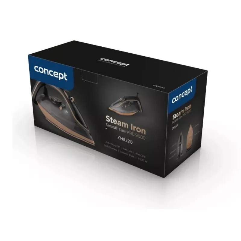 CONCEPT parná žehlička 3500W ZN9220 keramická žehliaca plocha 380ml