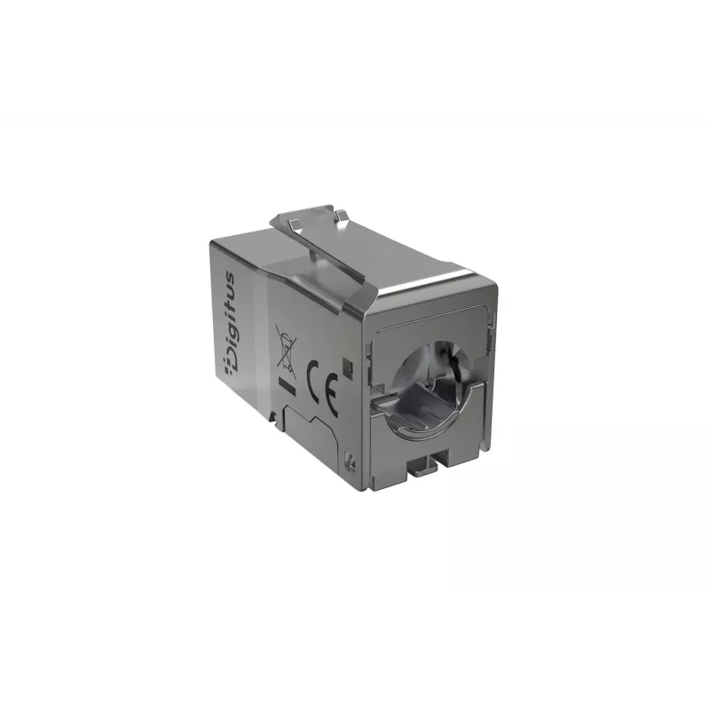 DIGITUS Keystone modul Cat. 6A, tienený, bez nástrojov, RJ45, strieborný