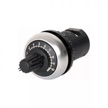 Eaton M22-R10K predná časť potenciometra, 10 kOhm, lineárny priebeh, jednoduché otáčanie, montáž na predný panel, IP66/IP67/IP69K