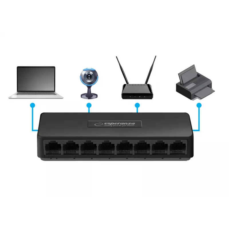 Esperanza NOVA ENS104 8-portový Gigabit switch 10/100/1000