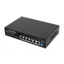 ESPERANZA 6-portový PoE+ Gigabit switch 65W GOLIATH (4 PoE+ porty, 2 uplinky, 12 Gbps, bezventilátorový kovový)
