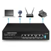 ESPERANZA 6-portový PoE+ Gigabit switch 65W GOLIATH (4 PoE+ porty, 2 uplinky, 12 Gbps, bezventilátorový kovový)