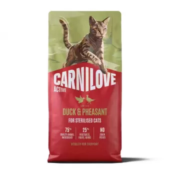 CARNILOVE ACTIVE suché krmivo pre mačky s kačicou a bažantom pre kastrované dospelé mačky všetkých plemien 6 kg