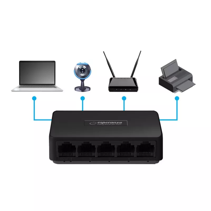 ESPERANZA 5-portový gigabitový switch 10/100/1000 ONYX ENS103