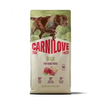 CARNILOVE TRUE FRESH suché krmivo pre psov s kačicou pre dospelé psy všetkých plemien 12 kg