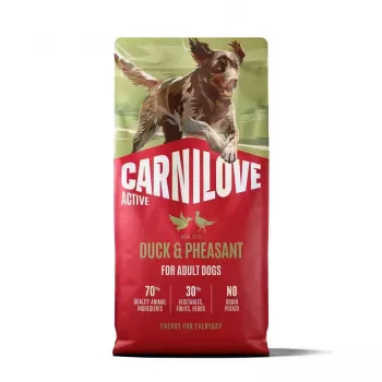 CARNILOVE ACTIVE suché krmivo pre psov s kačicou a bažantom pre dospelé psy všetkých plemien 12 kg