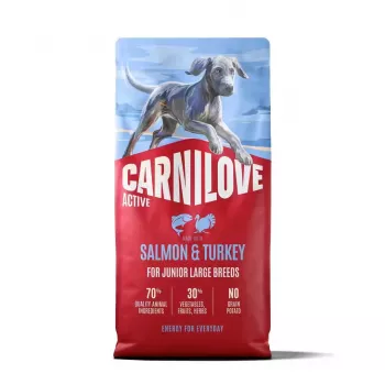 CARNILOVE ACTIVE suché krmivo pre psov s lososom a moriakom pre mladé psy veľkých plemien 12 kg
