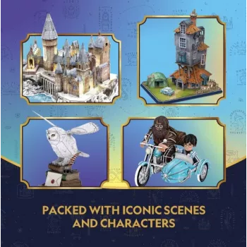 CUBIC FUN 3D puzzle Harry Potter Veľká sieň a Astronomická veža s LED svetlom – 850 dielov, zberateľská stavebnica