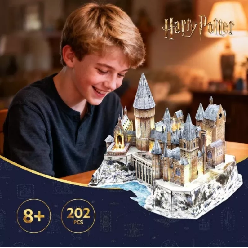 CubicFun 3D puzzle Harry Potter Rokfortský hrad v snehu s LED