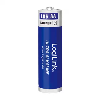 LogiLink Ultra Power Alkalické AA batérie, 8 ks zmršťovacia fólia, 1,5 V LR6, 10 rokov skladovateľnosti