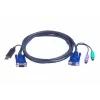 ATEN Intelligent KVM kábel 2L-5502UP - kombinovaný kábel klávesnica, video, myš (KVM)