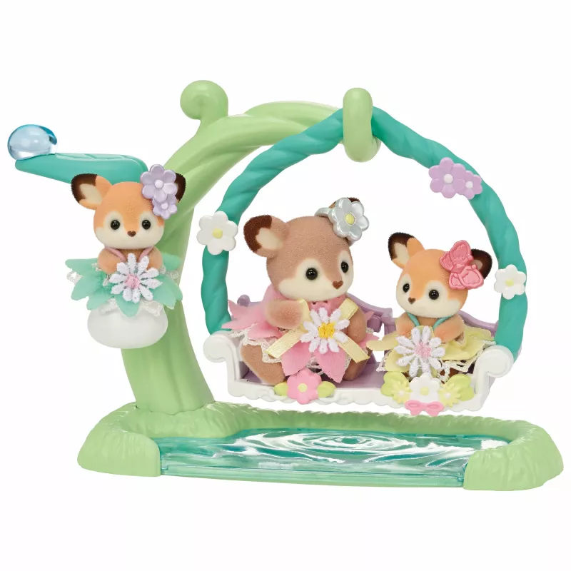 Sylvanian Families srnčatá bábätká s kvetinovou hojdačkou herná sada