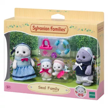 Sylvanian Families rodinka tuleňov figúrky set - Glenn, Amanda & Baby Nicola s príslušenstvom