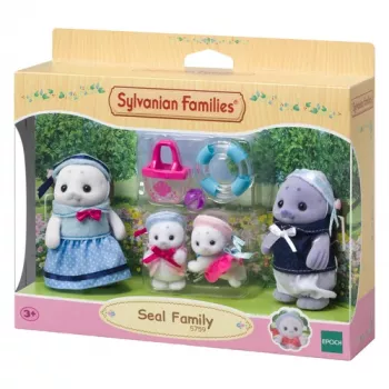 Sylvanian Families rodinka tuleňov figúrky set - Glenn, Amanda & Baby Nicola s príslušenstvom
