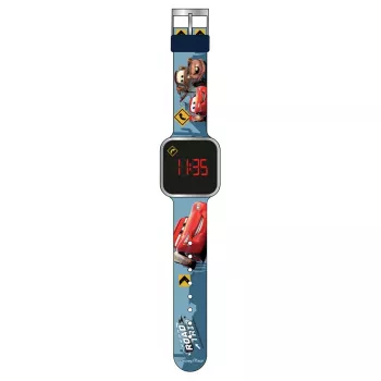 PULIO detské digitálne hodinky s LED displejom - motív Disney Pixar Cars, červeno-čierne