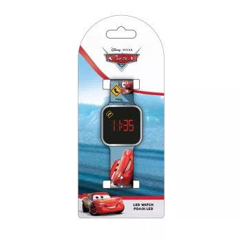 PULIO detské digitálne hodinky s LED displejom - motív Disney Pixar Cars, červeno-čierne