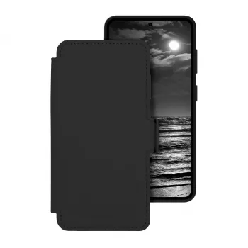 dbramante1928 Lynge ICON flip puzdro pre Samsung Galaxy S26 – kompatibilné s MagSafe, plná zrnitá koža, Mitternacht