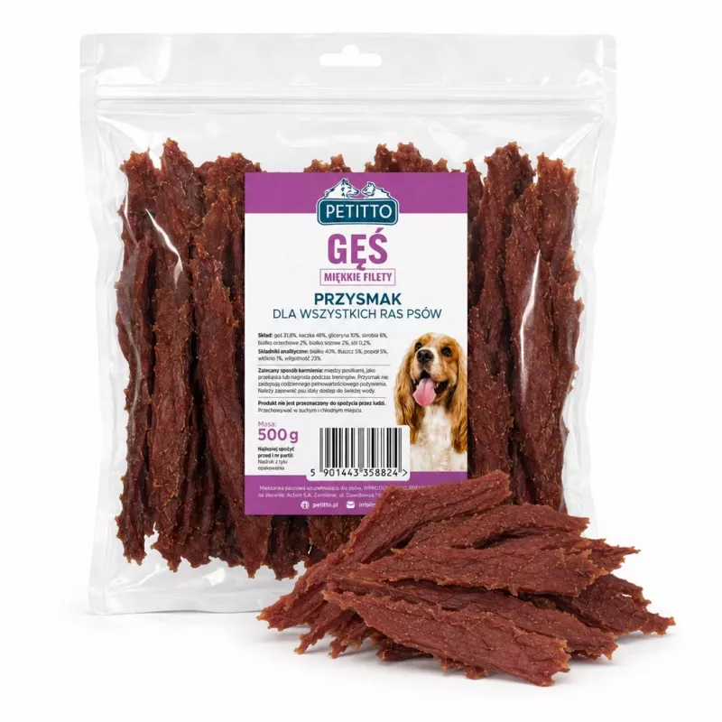 PETITTO mäkké husacie filé pre psov 500g