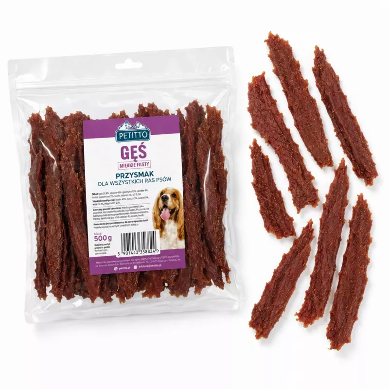 PETITTO mäkké husacie filé pre psov 500g