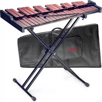 Stagg XYLO-SET-37 37-tónový xylofón so stojanom, taškou a paličkami – F5-F8, Fibrasynth zvučné plochy, hliníkové rezonátory
