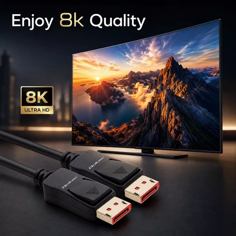 QOLTEC DisplayPort kábel M/M V2.1 40G 0,5m