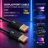 QOLTEC DisplayPort kábel M/M v2.1 80G 1,5m čierny