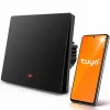 Qoltec 52722 Smart Wi-Fi svetelný spínač, 1-kanál, dotykový panel, časovač, Tuya/Smart Life, čierny