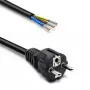 QOLTEC 54598 Schuko CEE 7/7 na odizolovaný a spájkovaný napájací kábel 3m H05VV-F 3x1,0mm² čierna