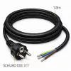 QOLTEC 54598 Schuko CEE 7/7 na odizolovaný a spájkovaný napájací kábel 3m H05VV-F 3x1,0mm² čierna