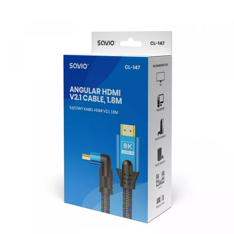 SAVIO CL-147 HDMI 2.1 kábel 8K 48Gbps Ultra High Speed