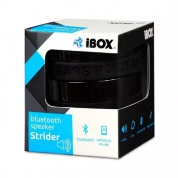 IBOX reproduktor STRIDER Bluetooth prenosný bezdrôtový reproduktor s FM rádiom, handsfree, 5W RMS, 3,5mm AUX, USB, MicroSD, čierny