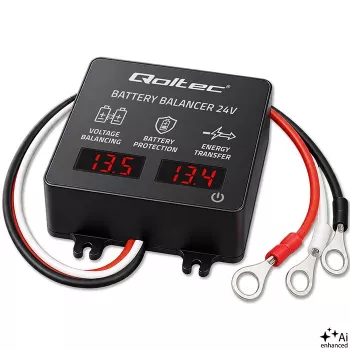 Qoltec 24V balancer batérií pre 2 x 12V batérie | 5A | AGM GEL LiFePO4 | LED