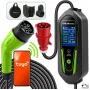 Qoltec Type 2 EV nabíjačka s nastaviteľným prúdom, 7 kW, 230 V, CEE 32 A, Wi-Fi, Tuya Smart Life, LCD, 5 m kábel