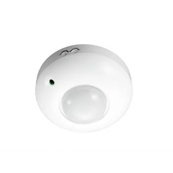 MACLEAN MCE19 stropný PIR detektor pohybu – 360° záber, 1200 W záťaž žiaroviek / 300 W záťaž LED, nastaviteľný čas a lux, biely