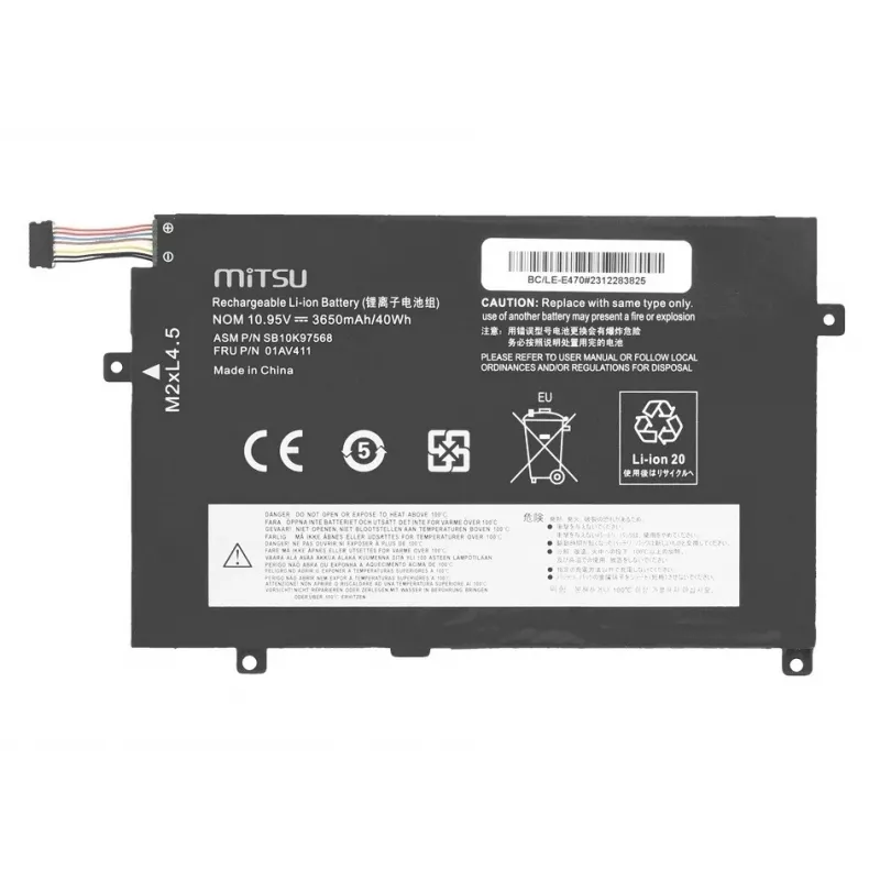 MITSU batéria 01AV411 pre Lenovo ThinkPad E470 E475 3650 mAh (40 Wh) 10,95 V