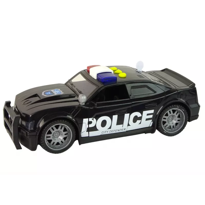 LEAN TOYS policajné auto 1:14 RC vozidlo so svetlami a zvukmi čierne