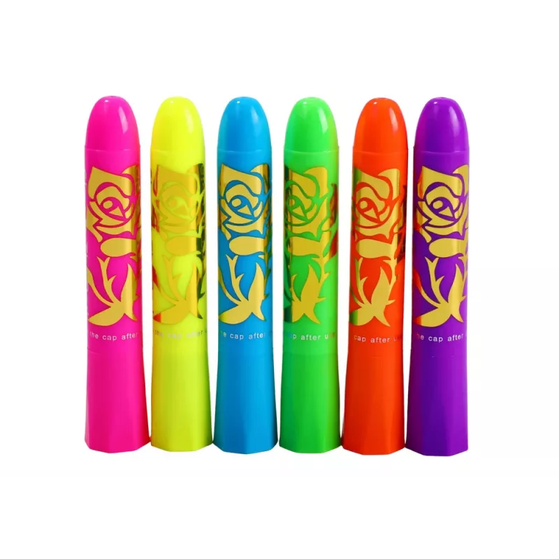 LEAN TOYS Sada na maľovanie na tvár neonové fluorescenčné fixky 6 ks