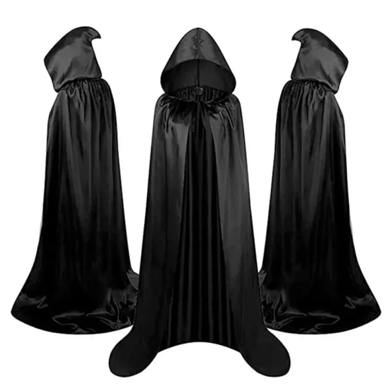 LEAN TOYS Plášť s kapucňou karneval Halloween čierny 150cm