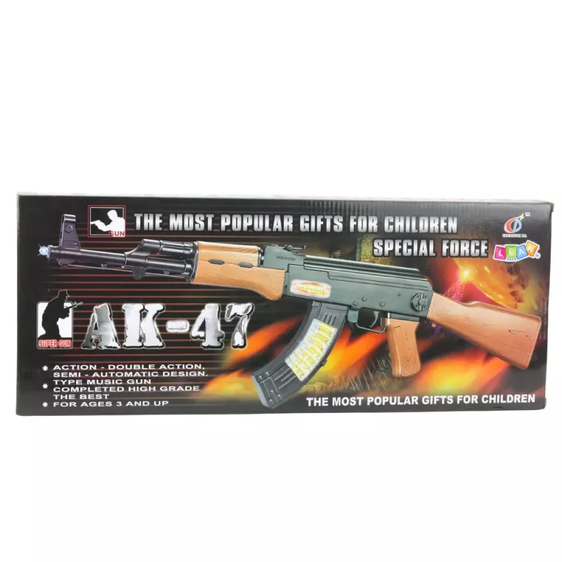 LEAN TOYS AK-47 hračkárska puška pre deti so svetlom a zvukom 68,5 cm