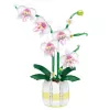 LEAN TOYS Orchidea stavebnica Orchidea v kvetináči ružová a biela 616 dielov