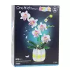 LEAN TOYS Orchidea stavebnica Orchidea v kvetináči ružová a biela 616 dielov