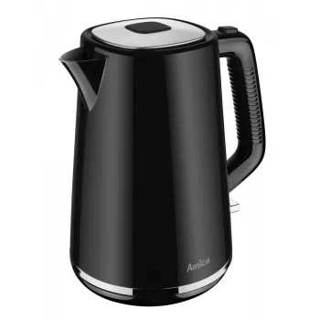 AMICA Kanvica 1,7 L KF304 - 2200 W nerezová bezdrôtová elektrická kanvica, strieborná/čierna